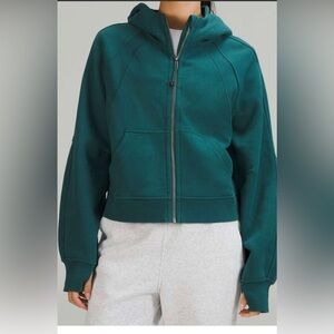 Lululemon Scuba Oversized Full Zip Hoodie Sweatshirt Green Jasper SZ. XS/S EUC